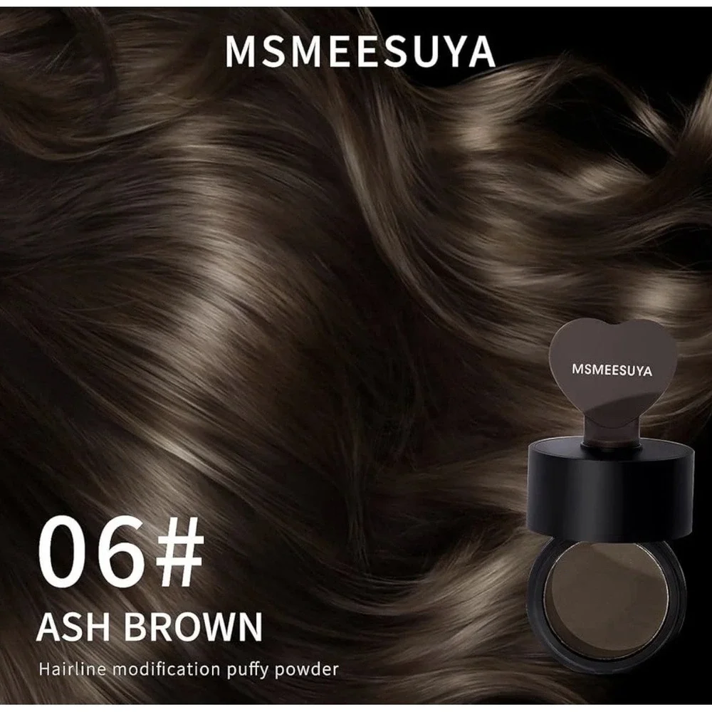 MSMEESUYA 2PK Hairline Shadow Powder 06 Ash Brown Waterproof Root Touch Up 4g